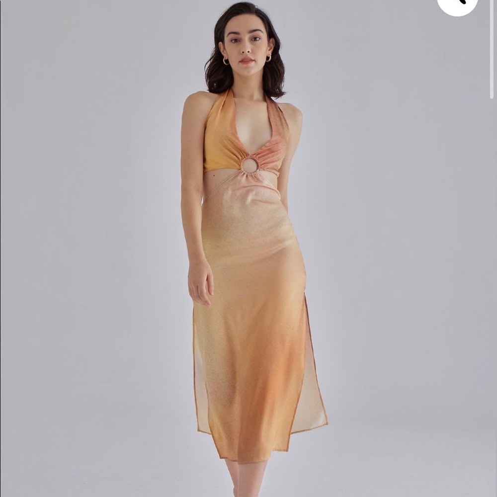 Silk Halterneck Midi Dress - Brand New